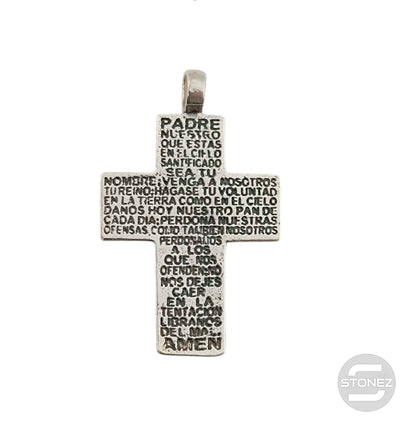 59045 Colgante Cruz Padre Nuestro De Plata 925 38x25 mm