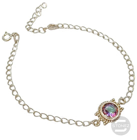 59519-00 Pulsera Plata 925 Con Cristal 17+3 Cms Aprox