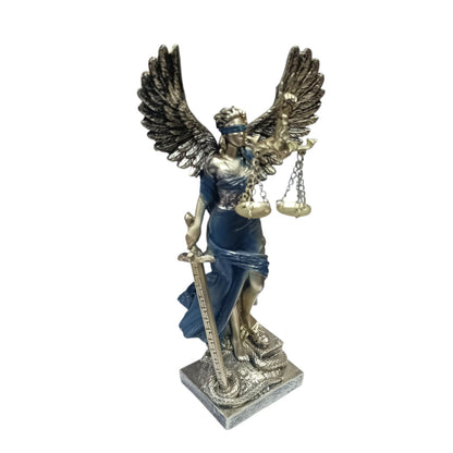 Figura En Resina Diosa De La Justicia Con Alas 25 Cms Apox Color Azul 600102896 - stonez