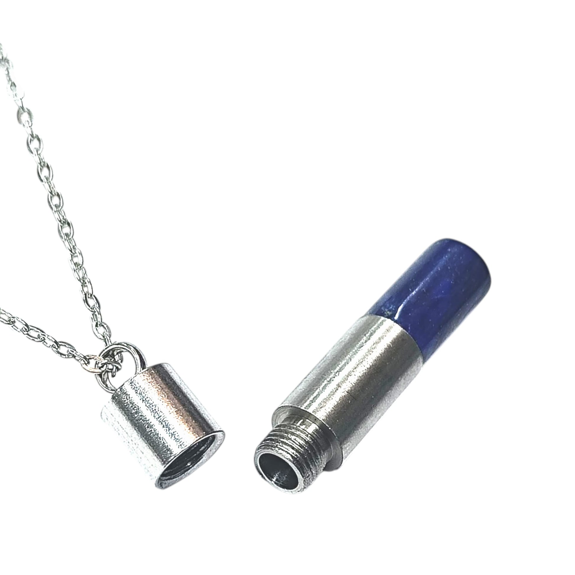 Collar Acero 45 Cms Cofre Deseo Con Piedra Natural Lapis Lazuli 600103553-13