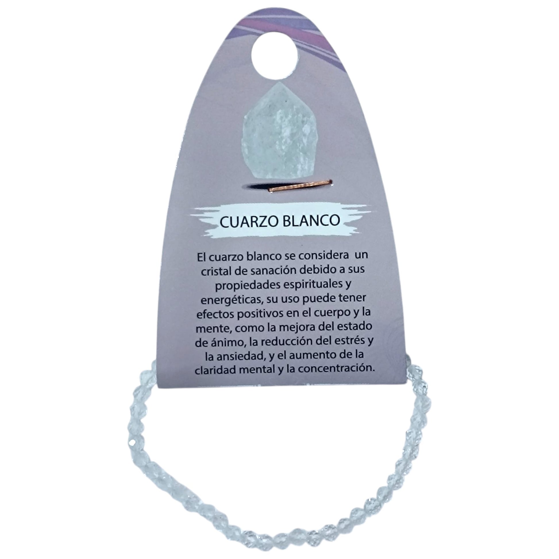 Pulsera Facetada Infantil Cuarzo Blanco 3 mm 15,5 Cms Aprox 600604264