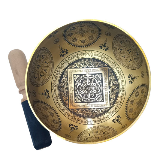 Cuenco Tibetano 5 Metales 17 Cms Aprox Color Dorado Grabado Simbolo Om Mani Padme Hum REF: 600304351