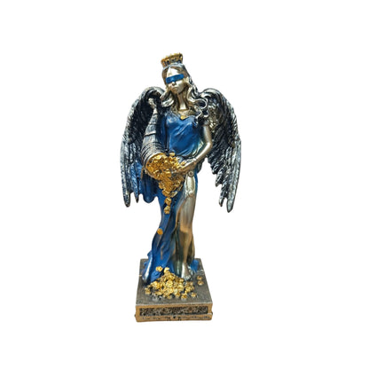 600102138 Figura Diosa De La Fortuna Con Alas 20 Cms Aprox Color Cobre/Azul