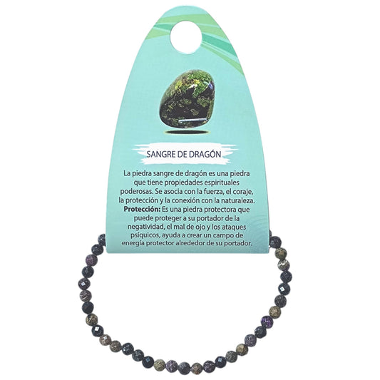 Pulsera Facetada Piedra Natural Sangre De Dragon 4 mm Ref: 600604251