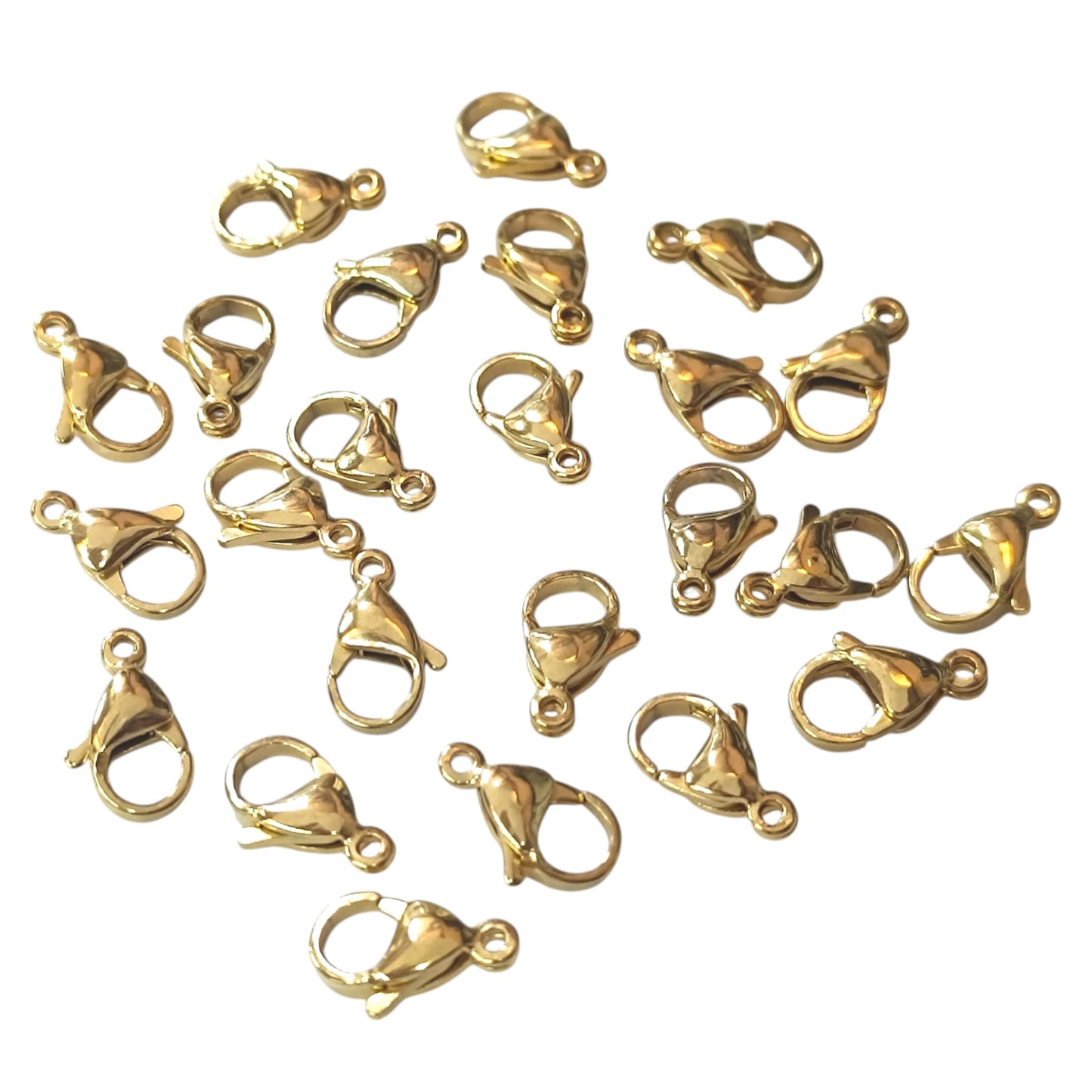 Paquete 24 Uds Mosquetones 15 mm Acero Dorado Ref: 600102387
