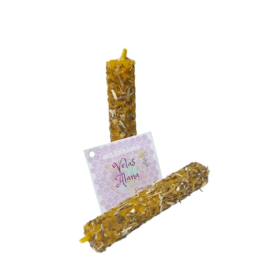 Vela Miel Ritualizada con Milenrama – Proteccion e Intuicion 8 x 1.5 Cms (2 Uds) 61764
