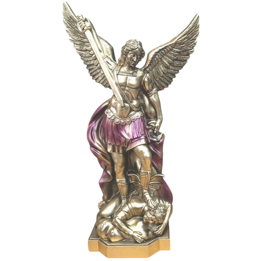 Figura Arcangel San Miguel 40 Cms Aprox Color Morado 600104469