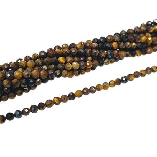 Tira Facetada 4 mm Ojo De Tigre Ref 40014