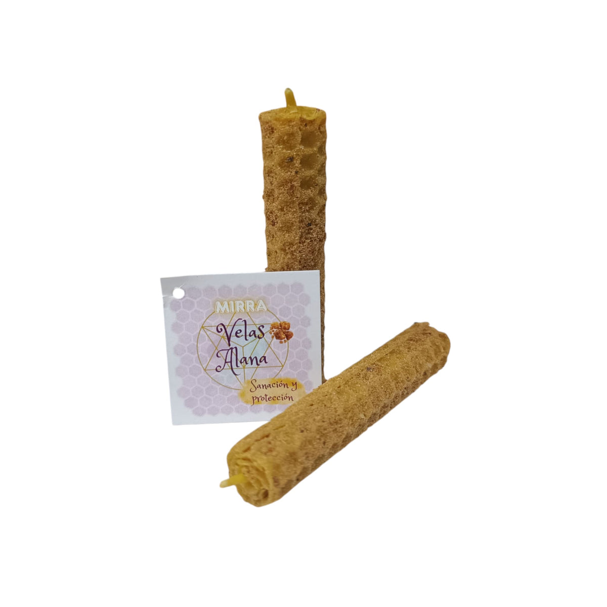 Vela Miel Ritualizada de Mirra – Sanación y Protección 8 x 1.5 Cms (2 Uds) 61764
