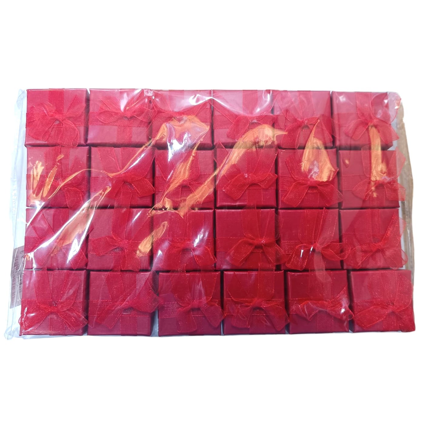 18819 Paquete 24 Cajitas De Regalo 4x4 PARA Anillos Color Rojo - stonez