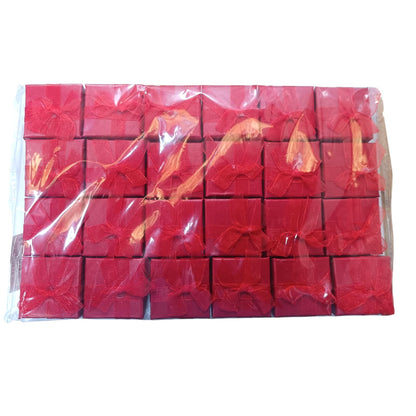18819 Paquete 24 Cajitas De Regalo 4x4 PARA Anillos Color Rojo - stonez