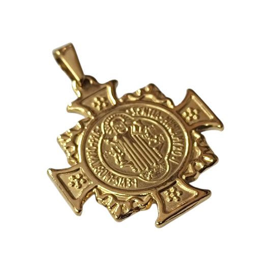 600103452-03 Colgante Acero Dorado San Benito 40 mm