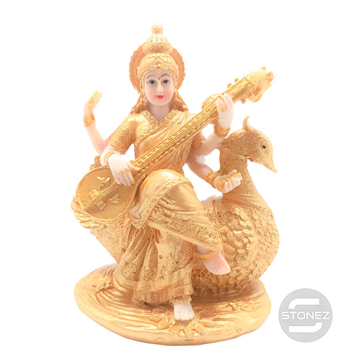 Carregue a imagem no visualizador da galeria, 600101454 Figura En Resina Saraswati 17 X 14 Cms Aprox.
