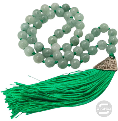 600101463-213 Codigo Sagrado 45 Cuentas Jade Teñido Verde Bola 8mm. - stonez