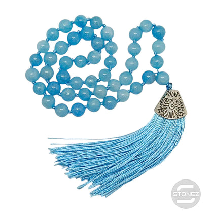 600101463-54 Codigo Sagrado 45 Cuentas Cuarzo Azul Bola 8mm - stonez