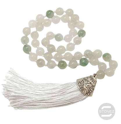600101464-93 Codigo Sagrado 45 Cuentas Jade Blanco Bola 8mm.