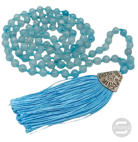 600101466-54 Japa Mala 108 Cuentas Cuarzo Azul Bola 6mm