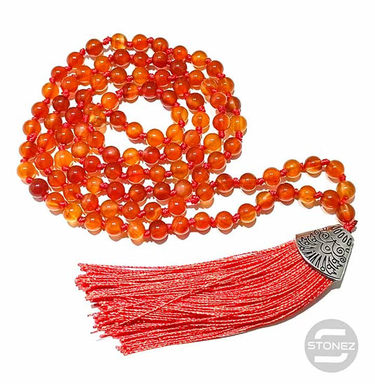 600101467-07 Japa Mala 108 Cuentas Carneola Bola 6 mm.