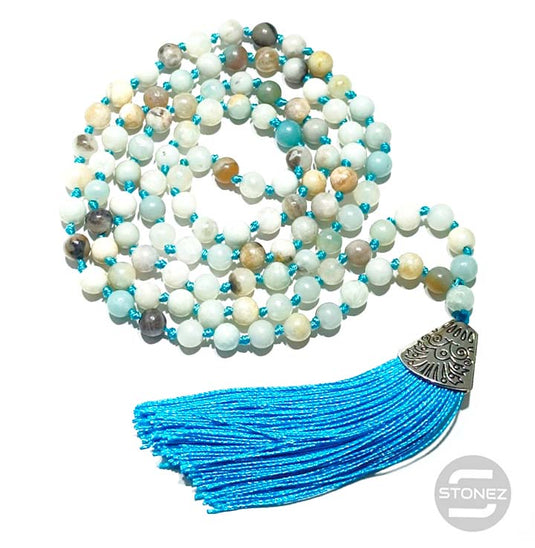 600101467-40 Japa Mala 108 Cuentas Amazonita Bola 6 mm.