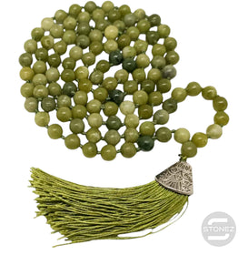 600101469-44 Japa Mala 108 Cuentas Jade Vietnamita Bola 8mm