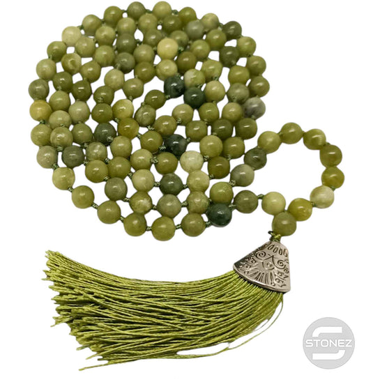 600101469-44 Japa Mala 108 Cuentas Jade Vietnamita Bola 8mm