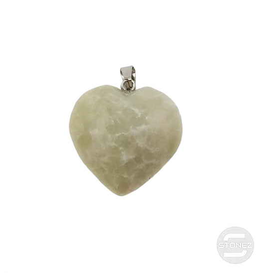 600101820 Colgante Corazón Piedra Jade 30 mm Aprox Engarzado En Metal