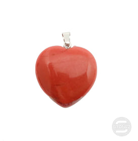 600101820 Colgante Corazón Piedra Jaspe Rojo 30 mm Aprox Engarzado En Metal