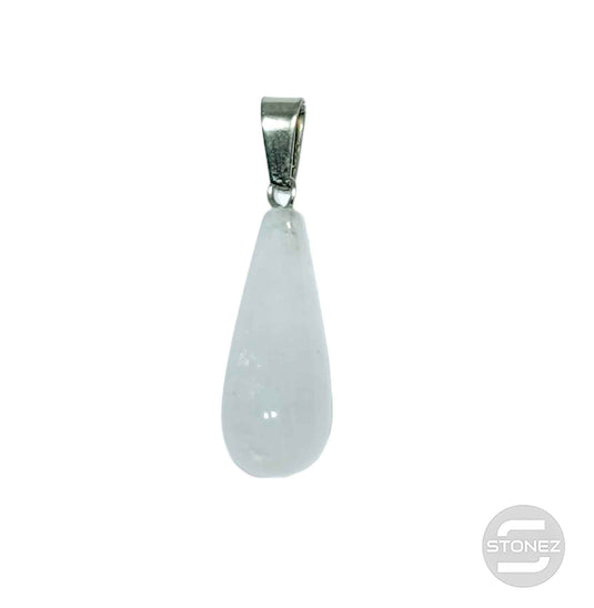 600102050 Colgante Lagrima Piedra Cuarzo Blanco 28 mm Aprox Con En Metal