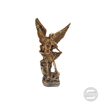 600102130-03 Figura En Resina San Miguel Bronce 15 Cms Apox
