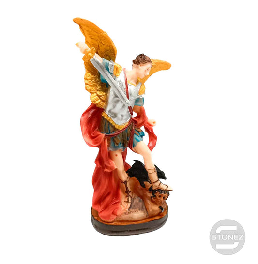 600102132-01 Figura En Resina Arcángel San Miguel 21 Cms Aprox En Color.