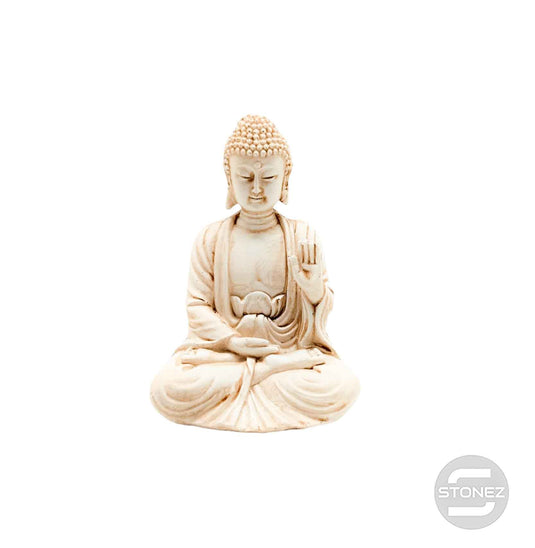 600102135-01 Figura En Resina Buda 10 Cms Aprox En Color Blanco