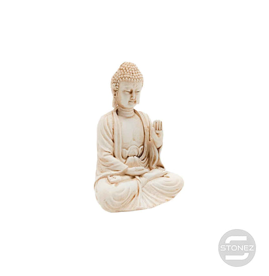 600102135-01 Figura En Resina Buda 10 Cms Aprox En Color Blanco