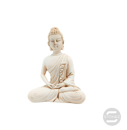 600102135-03 Figura En Resina Buda 10 Cms Aprox En Color Blanco