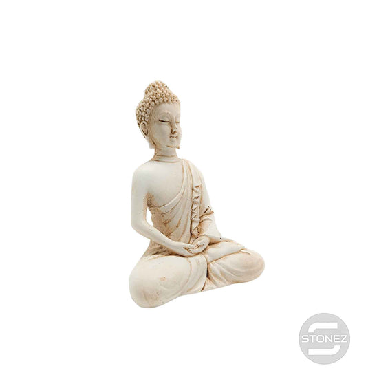 600102135-03 Figura En Resina Buda 10 Cms Aprox En Color Blanco