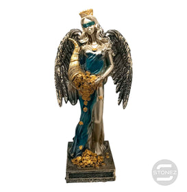 600102136-01 FIgura Diosa De La Fortuna Con Alas 35 Cms Aprox Color Cobre/Azul (SOLO PARA RECOGER EN TIENDA O ENVIOS BAJO SU RESPONSABILIDAD)