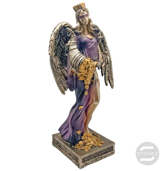600102136 FIgura Diosa De La Fortuna Con Alas 35 Cms Aprox Color Cobre/Morado