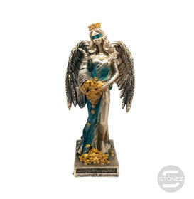 600102137-01 FIgura Diosa De La Fortuna Con Alas 28 Cms Aprox Color Cobre/Azul