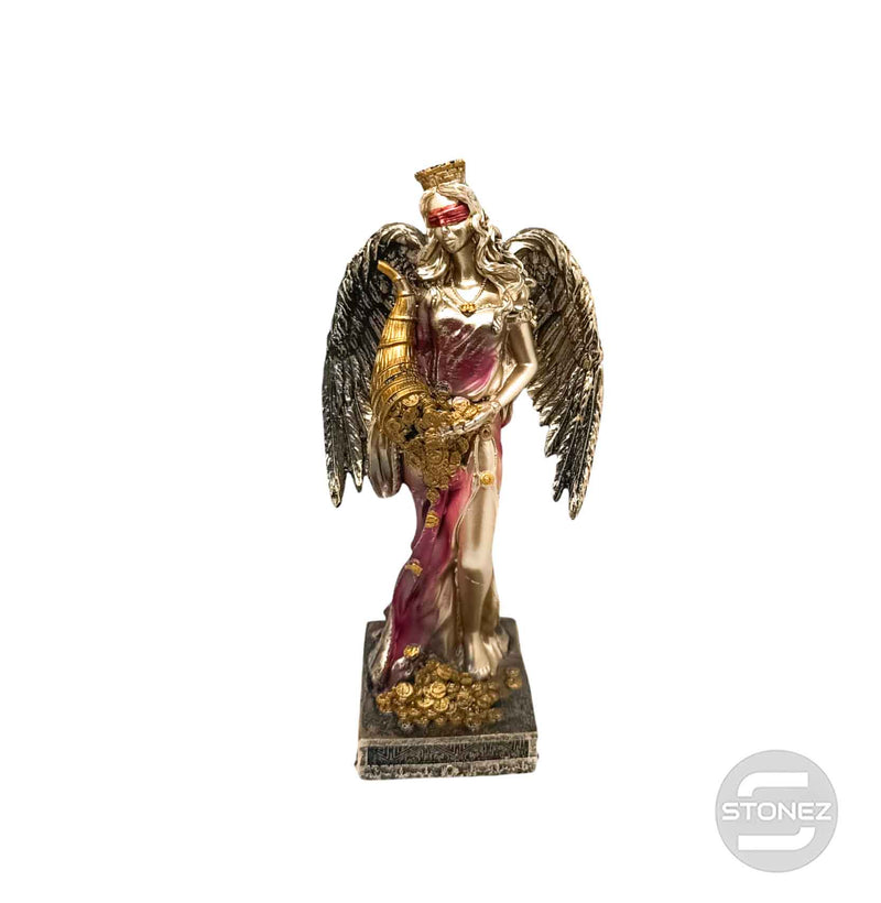 Cargue la imagen en el visor de la galería, 600102138-02 Figura Diosa De La Fortuna Con Alas 20 Cms Aprox Color Cobre/Rosa
