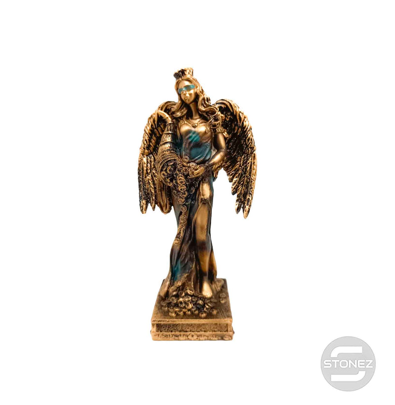 Cargue la imagen en el visor de la galería, 600102138 Figura Diosa De La Fortuna Con Alas 20 Cms Aprox Color Cobre/Azul
