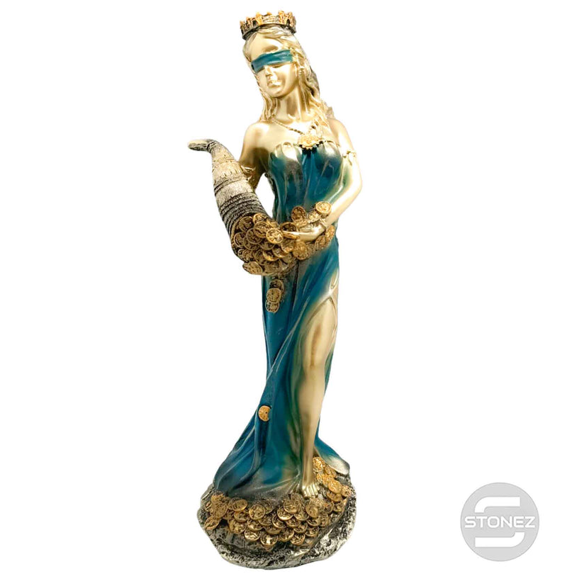 Cargue la imagen en el visor de la galería, 600102139-01 Figura Diosa De La Fortuna 31 Cms Aprox Color Dorada/Azul (SOLO PARA RECOGER EN TIENDA O ENVIOS BAJO SU RESPONSABILIDAD)
