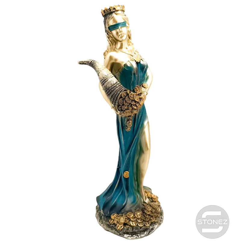 Cargue la imagen en el visor de la galería, 600102139-01 Figura Diosa De La Fortuna 31 Cms Aprox Color Dorada/Azul (SOLO PARA RECOGER EN TIENDA O ENVIOS BAJO SU RESPONSABILIDAD)
