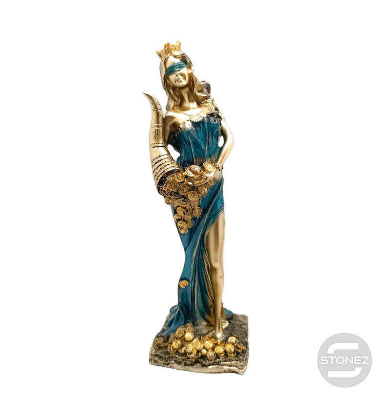 Cargue la imagen en el visor de la galería, 600102140-01 Figura Diosa De La Fortuna 28 Cms Aprox Color Dorado/Azul (SOLO PARA RECOGER EN TIENDA O ENVIOS BAJO SU RESPONSABILIDAD)
