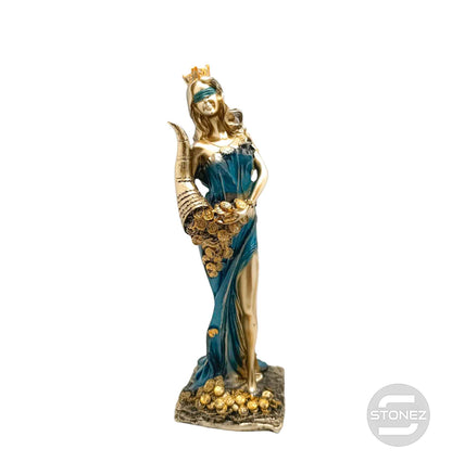 600102141-01 Figura Diosa De La Fortuna 26 Cms Aprox Color Dorado/Azul