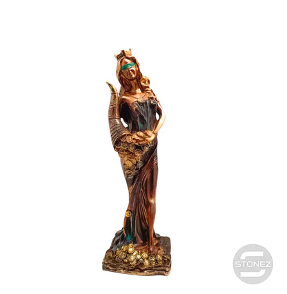600102141-03 Figura Diosa De La Fortuna 26 Cms Aprox Color Cobre/Verde