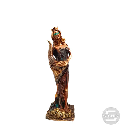 600102142-03 Figura Diosa De La Fortuna 21 Cms Aprox Color Cobre/Verde