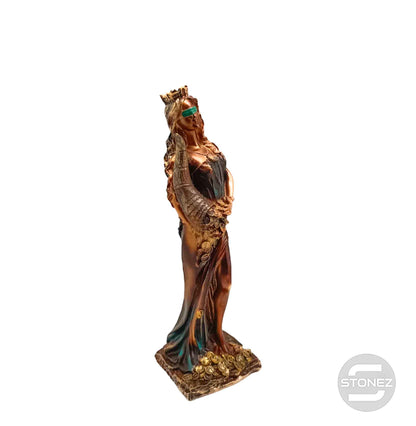 600102142-03 Figura Diosa De La Fortuna 21 Cms Aprox Color Cobre/Verde