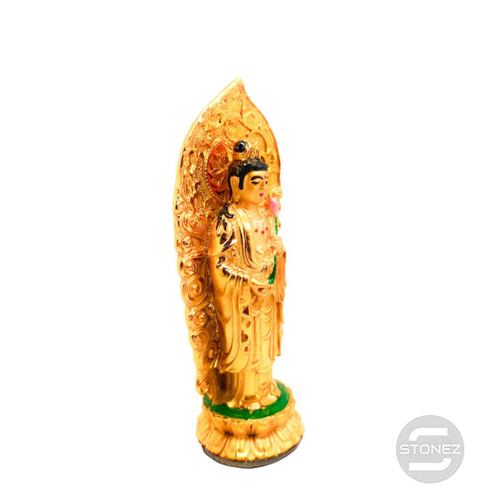 600102146-02 Figura Quan Yin En Resina 18 Cms Aprox Color Dorado