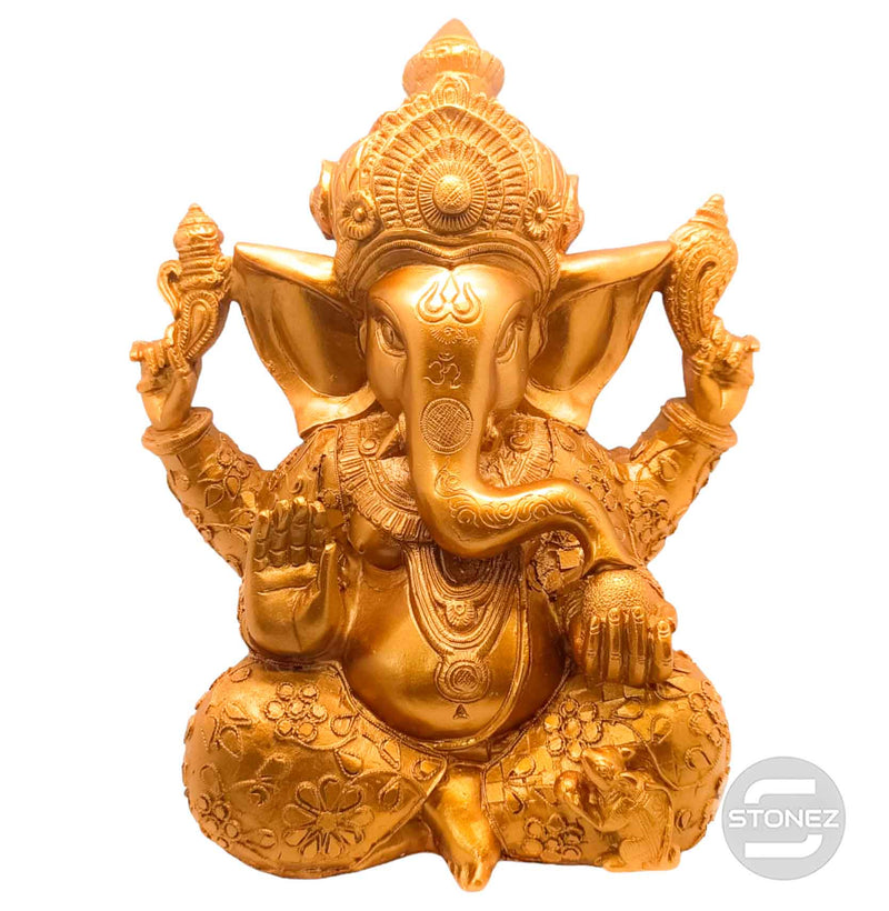 Cargue la imagen en el visor de la galería, 600102152-03 Figura En Resina Diosa Ganesha 30 Cms Aprox Color Oro (Solo Recogida En Tienda)
