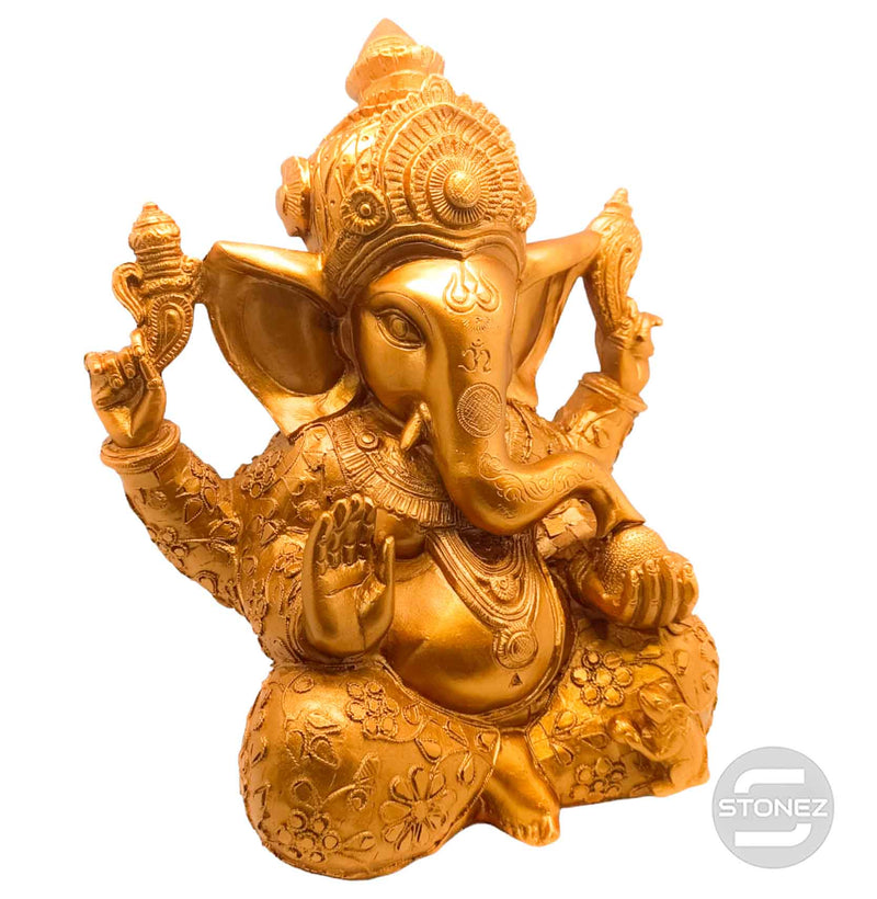 Cargue la imagen en el visor de la galería, 600102152-03 Figura En Resina Diosa Ganesha 30 Cms Aprox Color Oro (Solo Recogida En Tienda)
