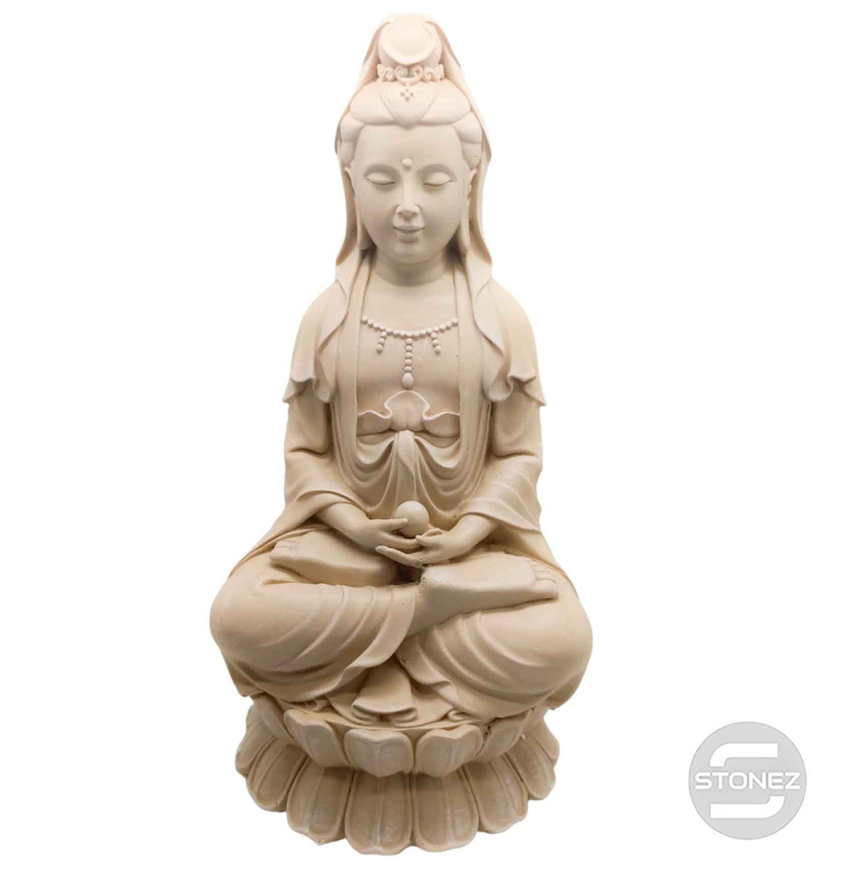 600102153-01 Figura En Resina Quan Yin 44 Cms Aprox. Color Crema (Solo Recogida En Tienda)